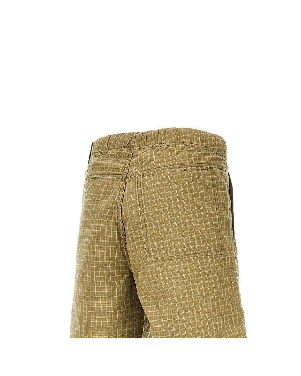 POLAR SKATE Green Check Cotton Hike Shorts for men