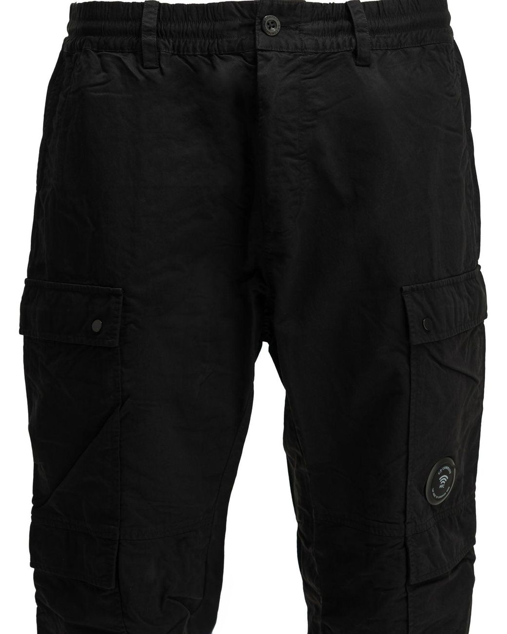 C P Company Black T-Flatt Cargo Pants for men