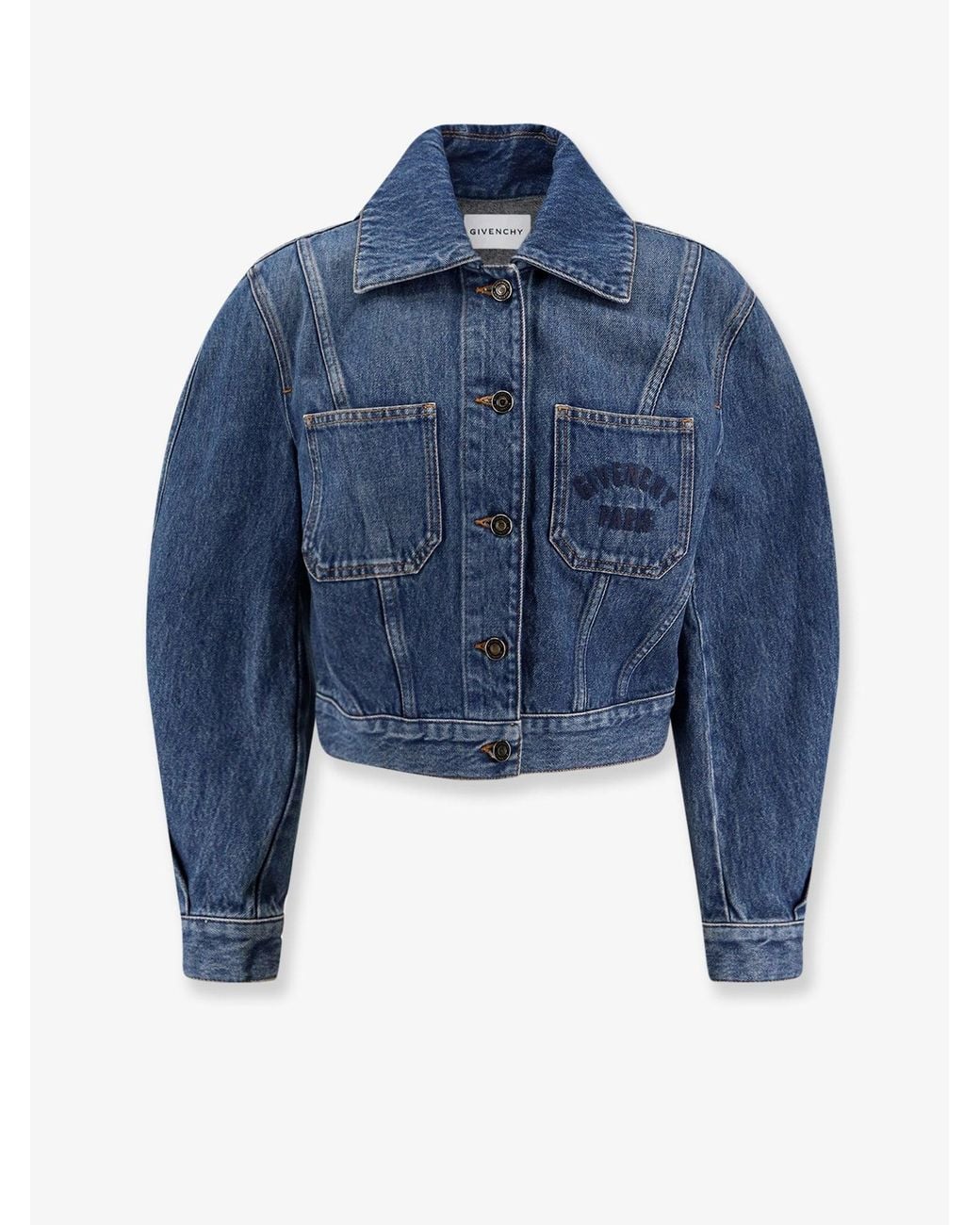 Givenchy Blue Denim Jacket With Logo Embroidery