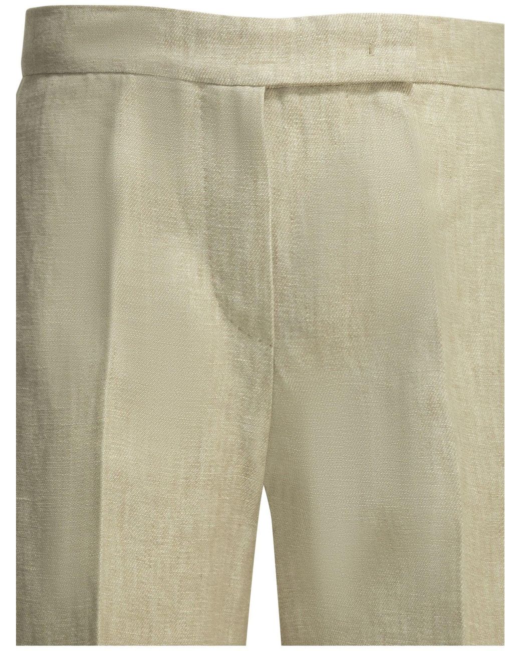 Max Mara Natural Linen Tailored Pants