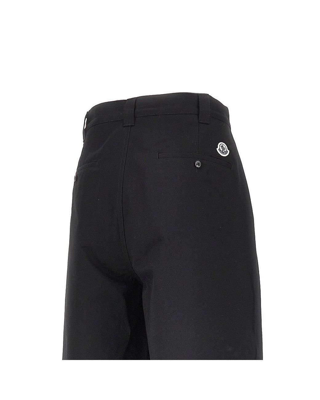 Moncler Black Cotton Gabardine Pants With Darts for men