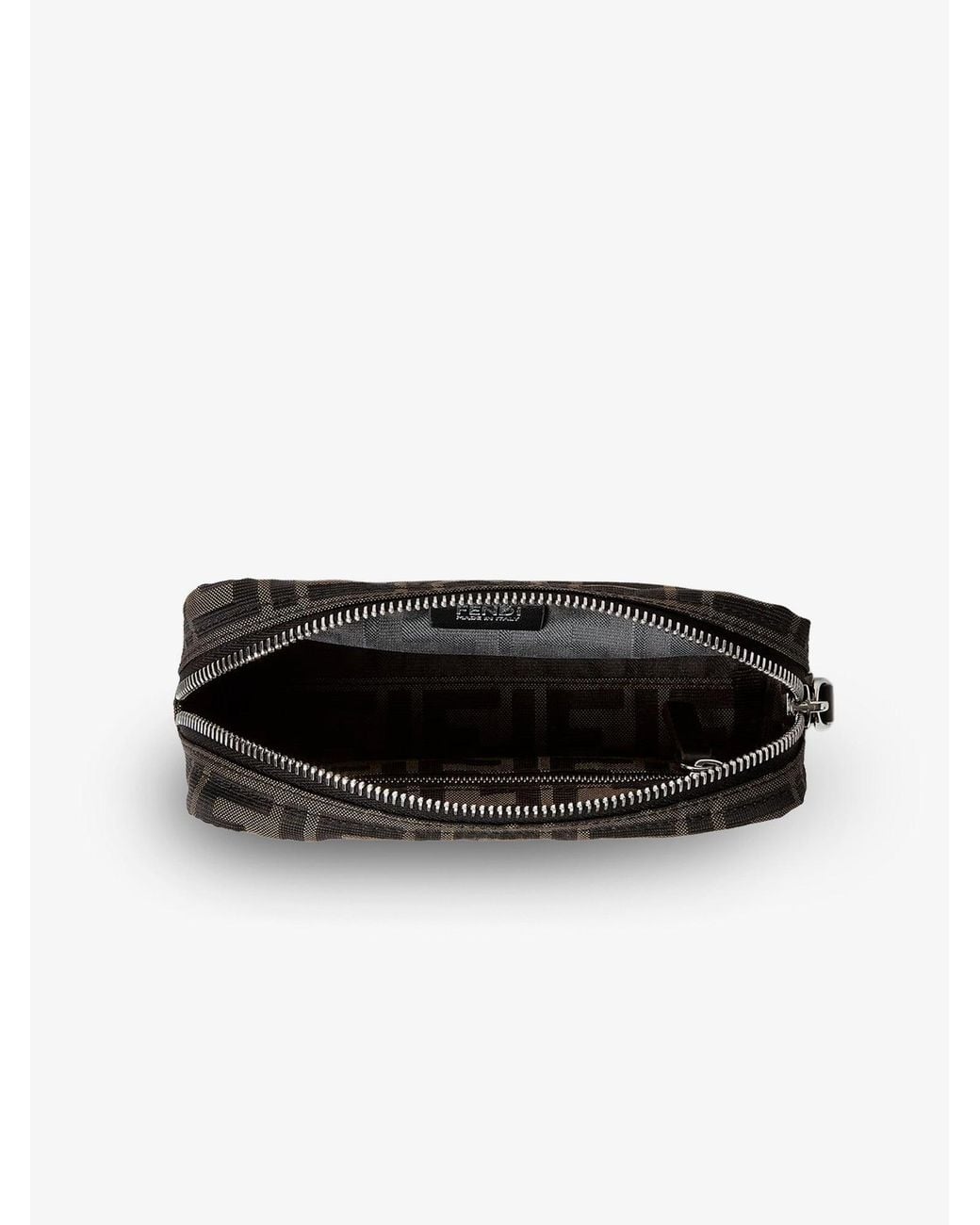 Fendi Black Ff Technical Fabric Clutch Bag for men