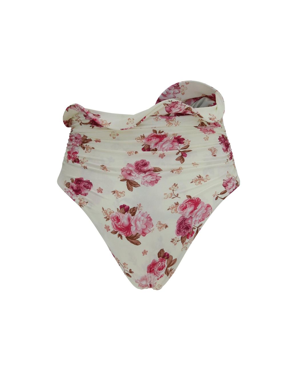 Magda Butrym White Shaping Floral-Print Bikini Bottom