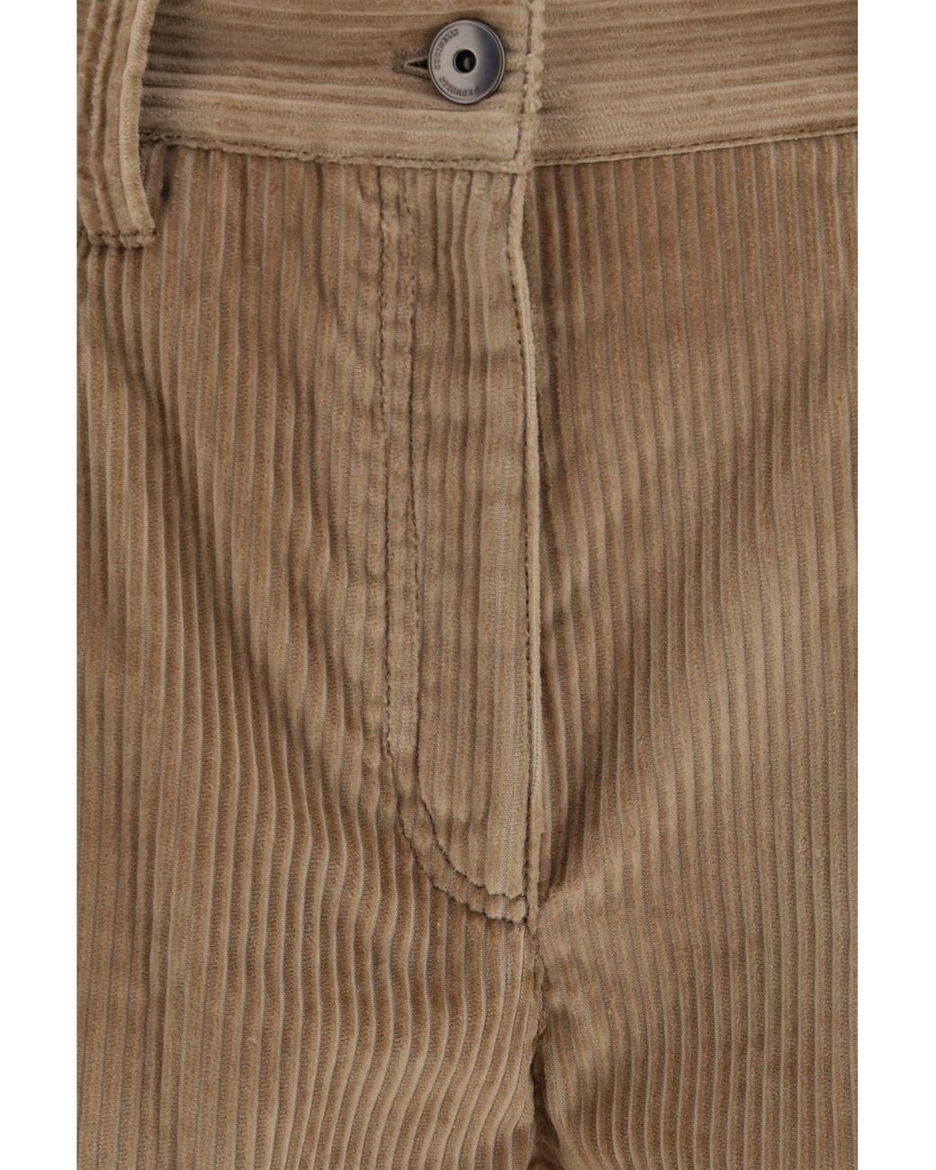 Brunello Cucinelli Natural Corduroy Pants Cappuccino