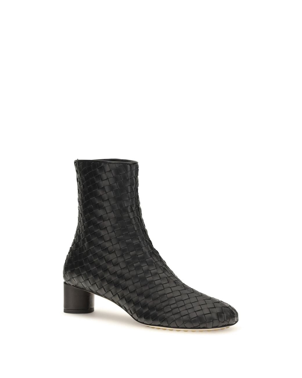Bottega Veneta Black Cherry Intrecciato Ankle Boots