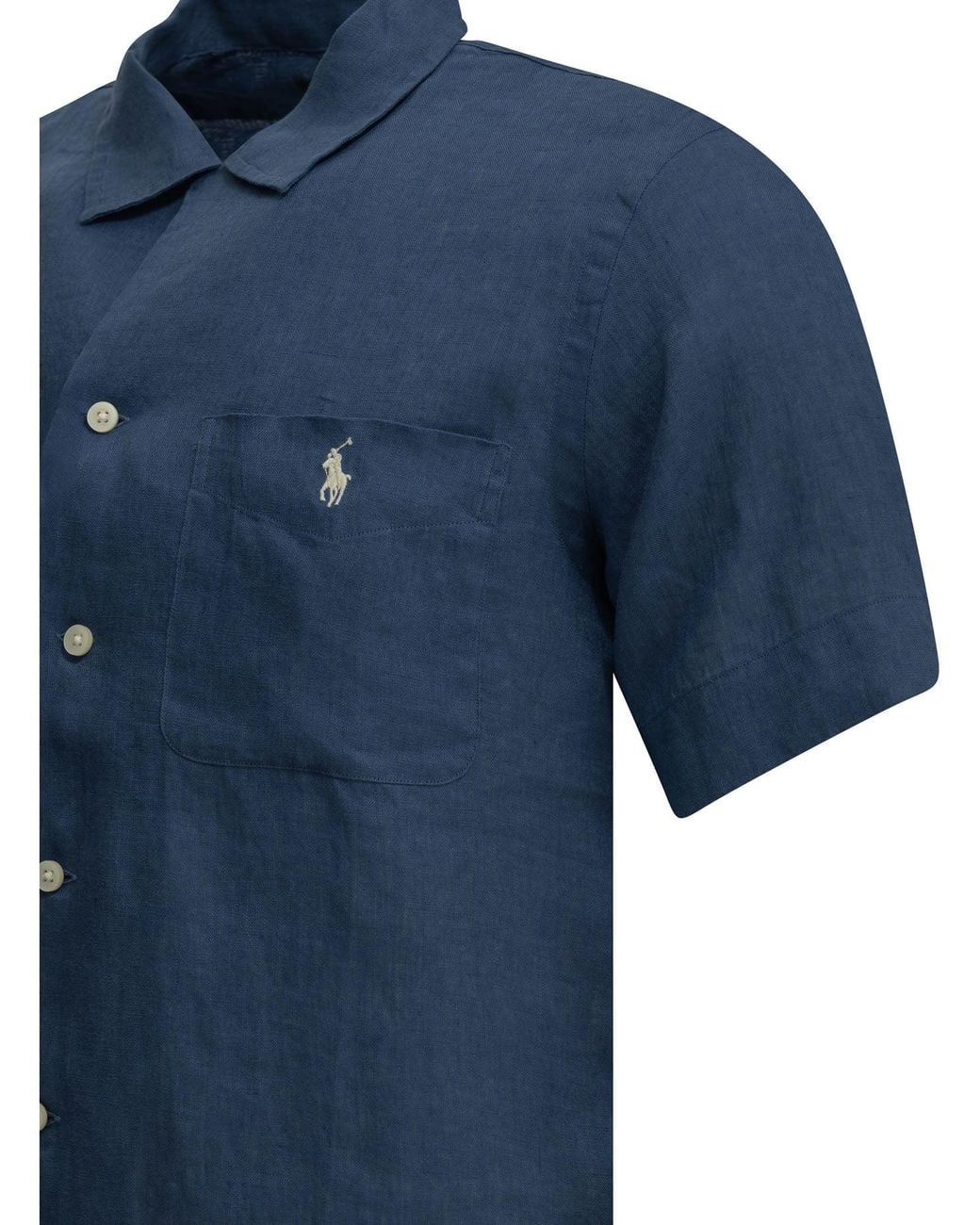 Polo Ralph Lauren Blue Classic-Fit Casual Shirt With Logo for men