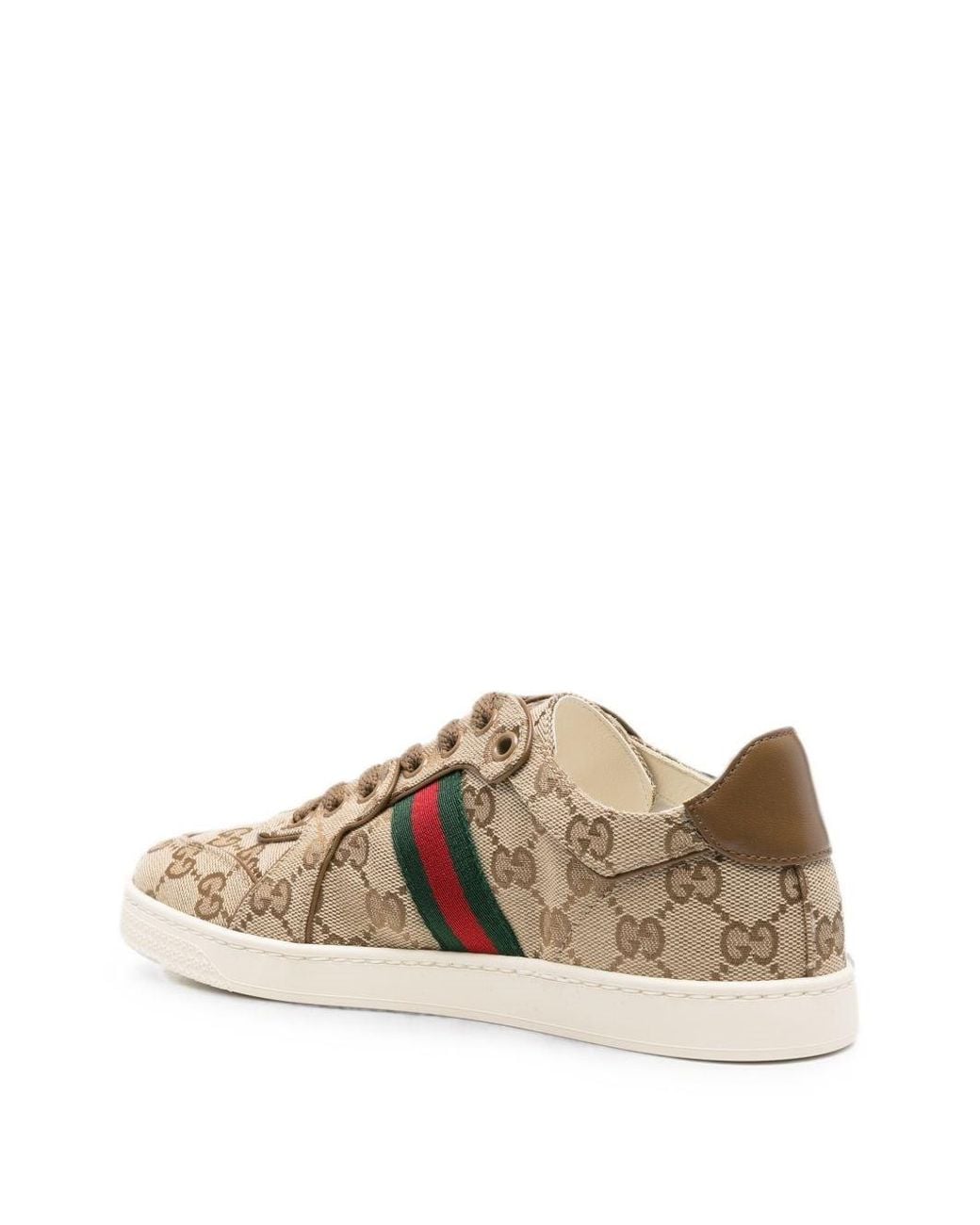 Gucci White Gg Canvas Sneakers