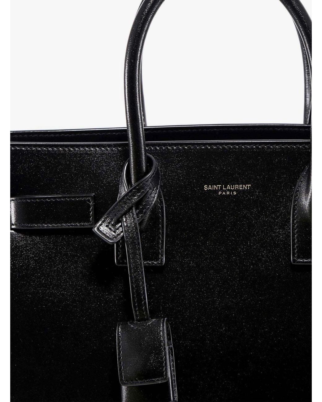 Saint Laurent Black Baby Sac De Jour Leather Handbag With Padlock