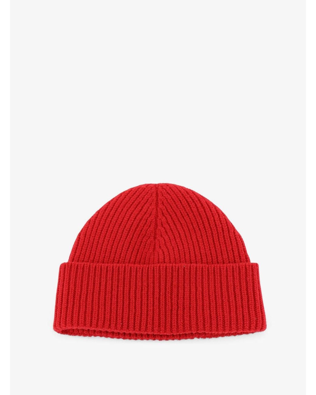 AMI Red Wool Beanie Hat for men