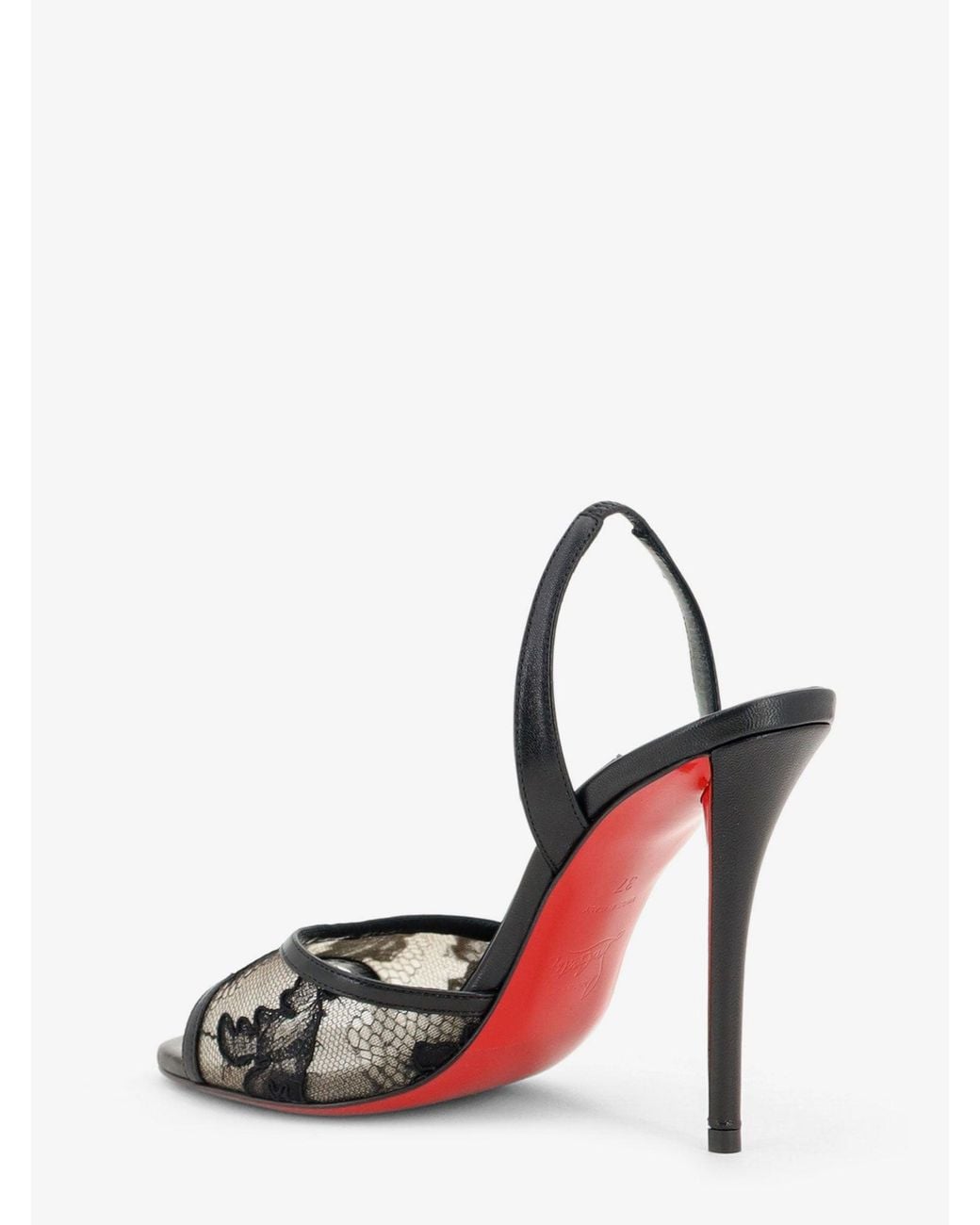 Christian Louboutin White Miss Z Lace Sling Sandals