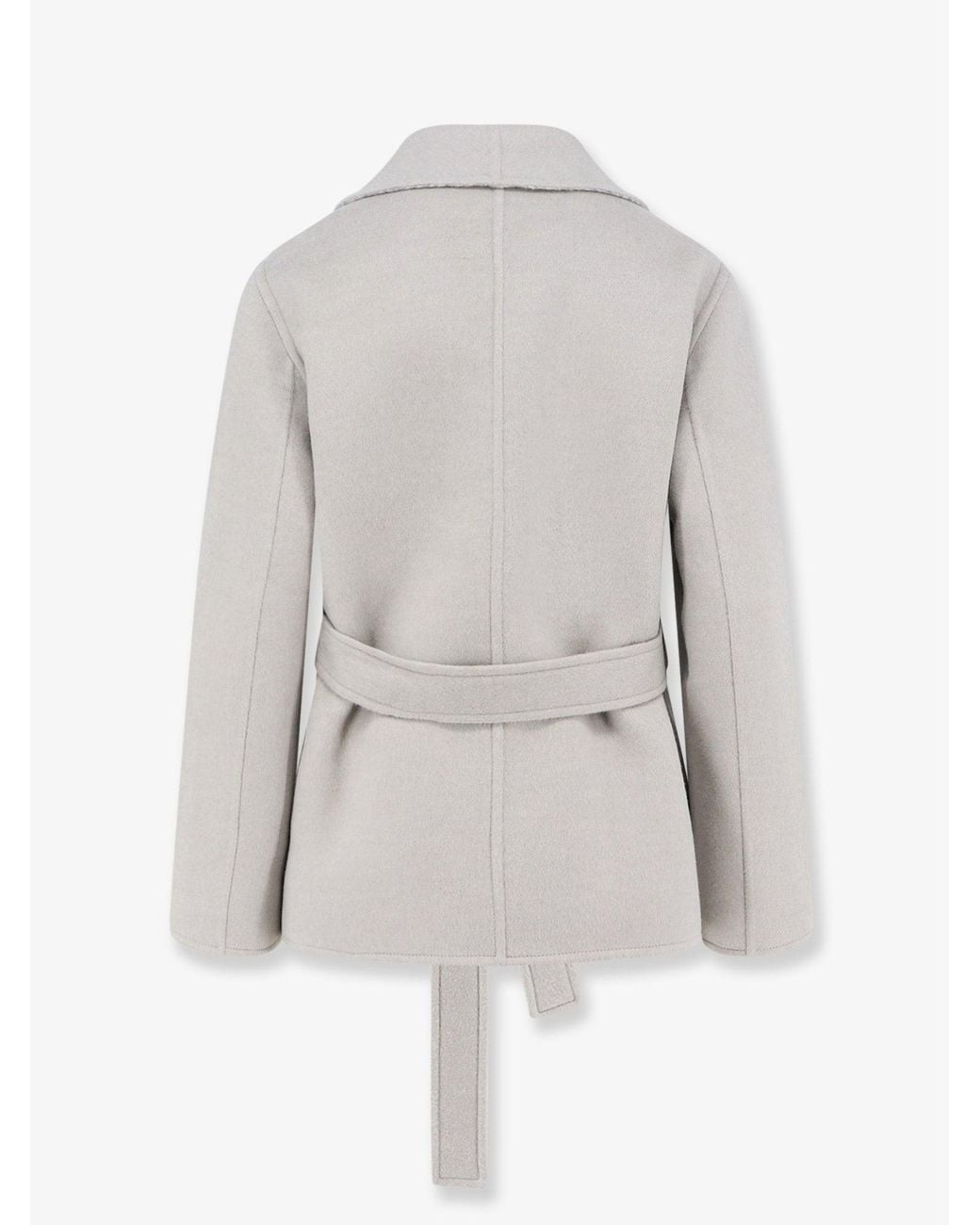 Dior White Dior Virgin Wool And Silk Coat With Belt