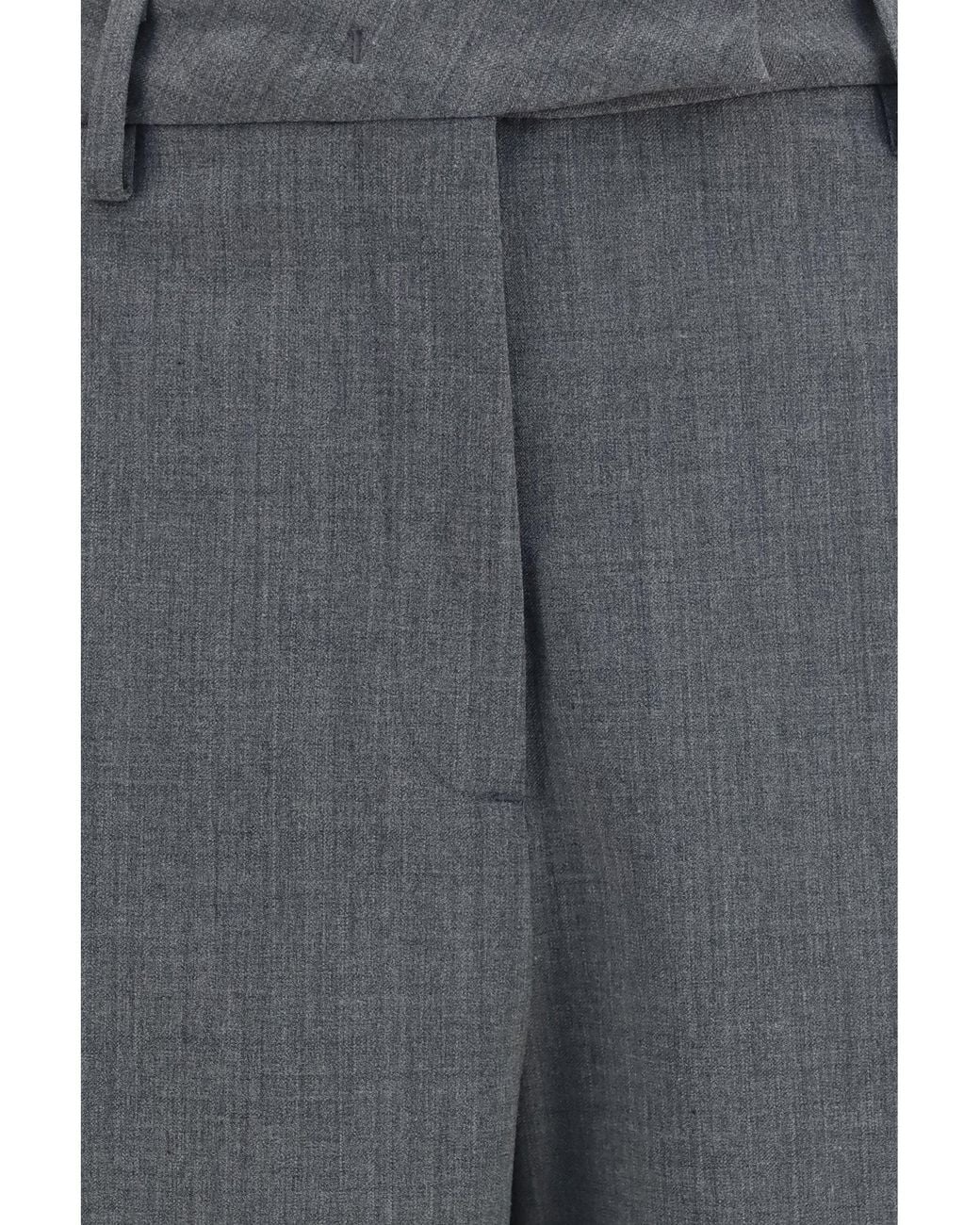 THE LATEST Gray Straight-Leg Wool-Blend Pants Melange