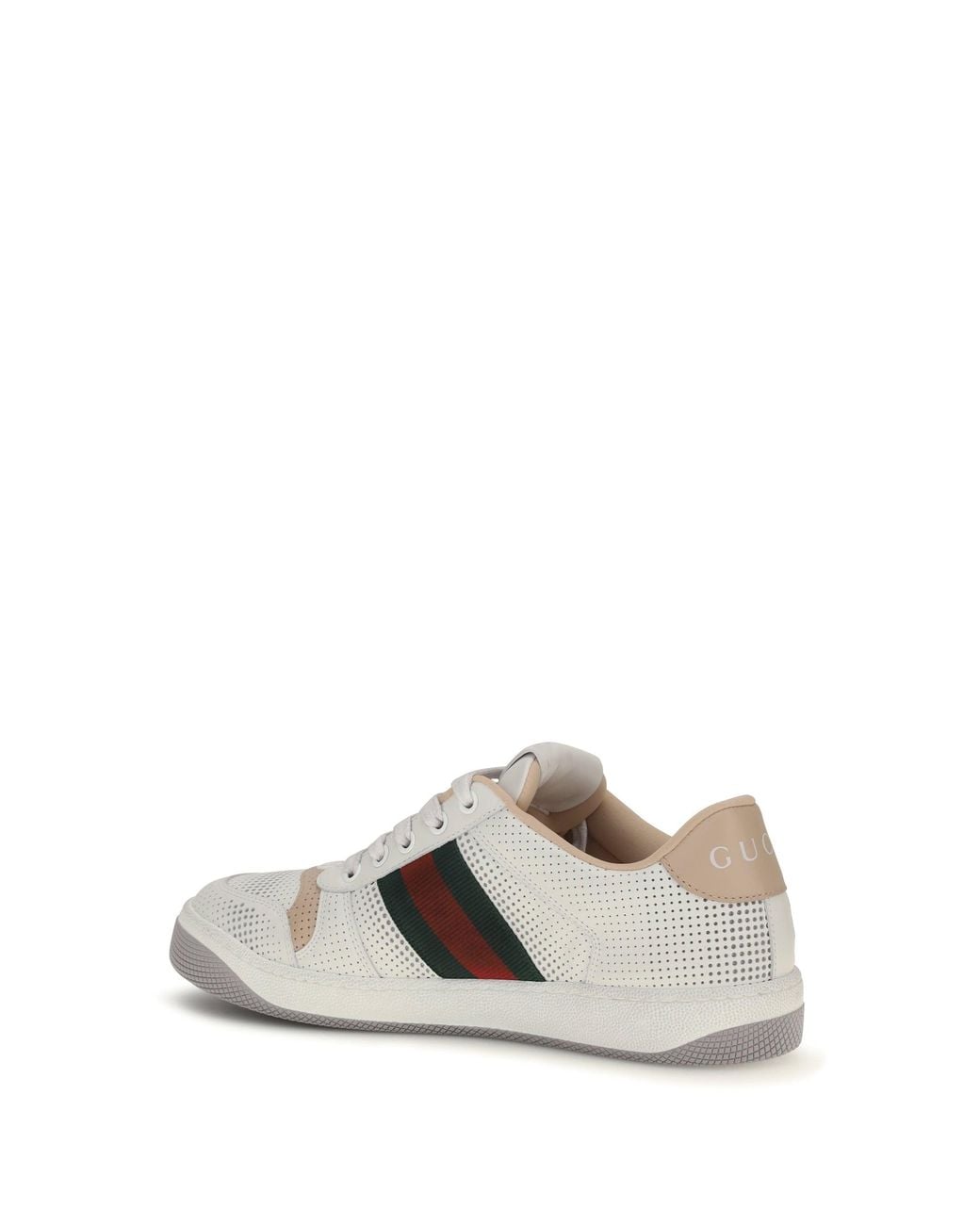 Gucci White Calf Leather Bos Taurus Athletic Sneakers