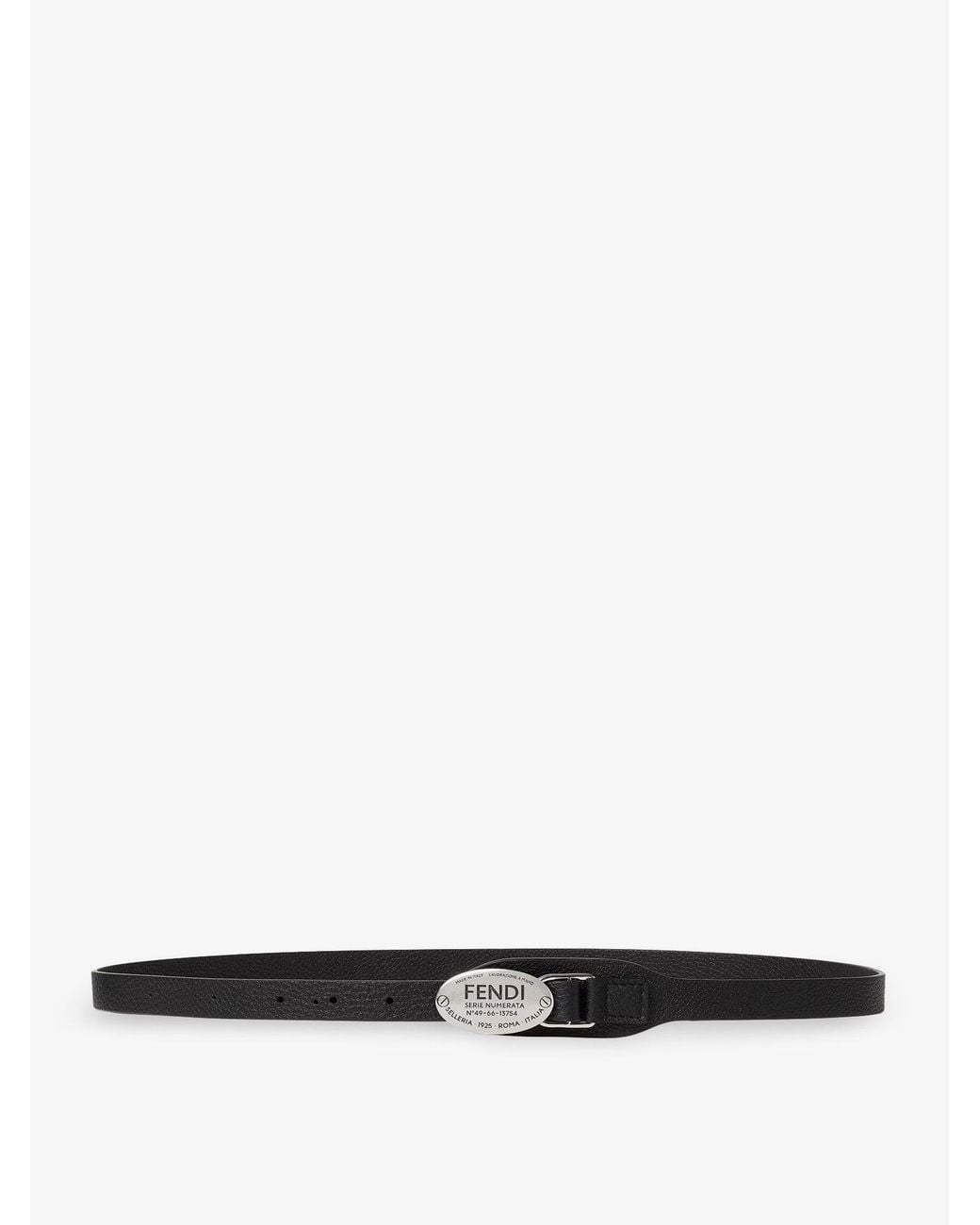 Fendi White Selleria Lather Belt for men