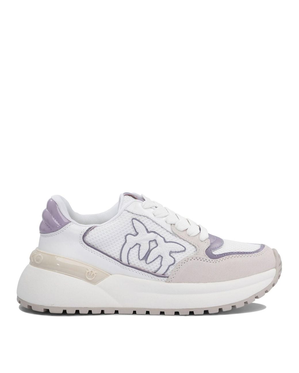 Pinko White Lace Up Sneakers