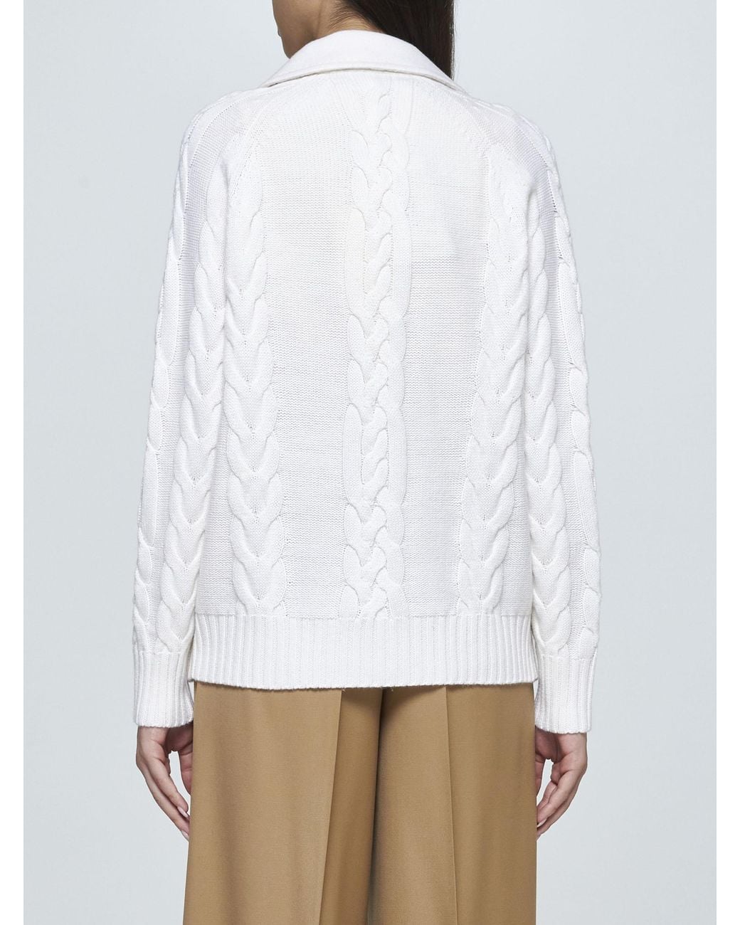 Max Mara White "Micio" Wool And Cashmere Jacket