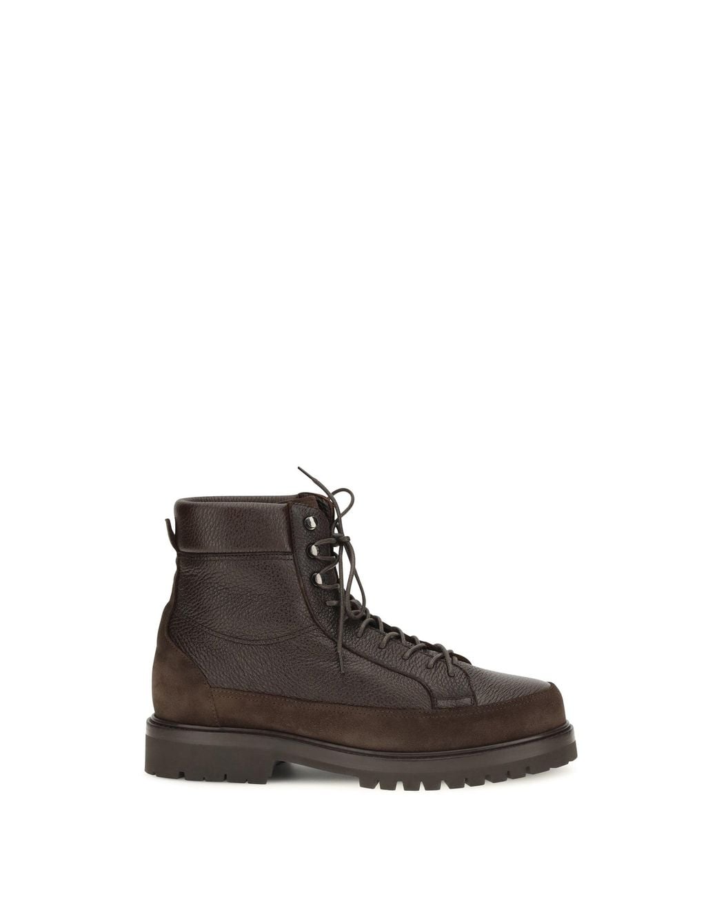 Brunello Cucinelli White Explorer Deer Leather Suede Boots for men