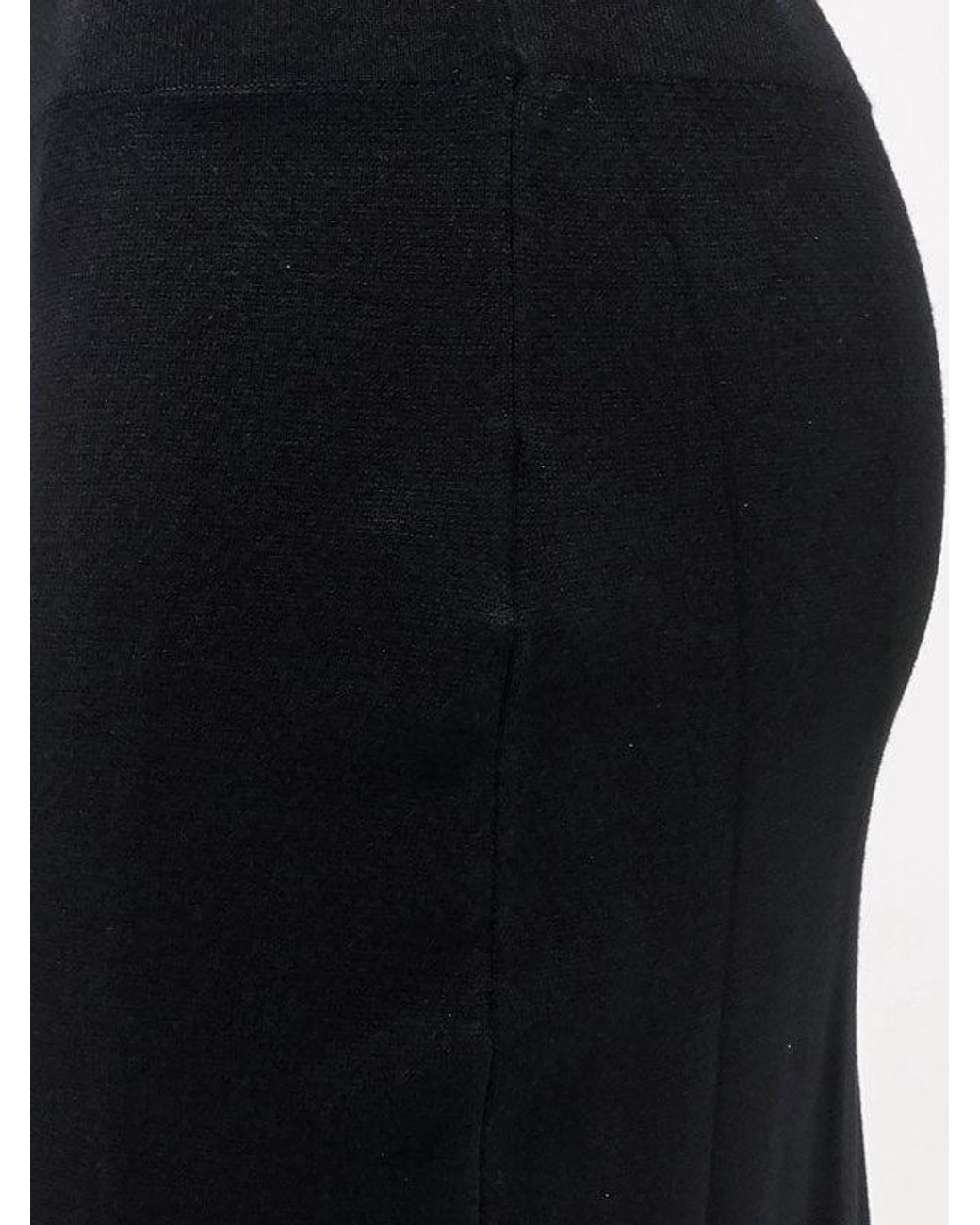 Hevò Black Viscose Blend Long Skirt
