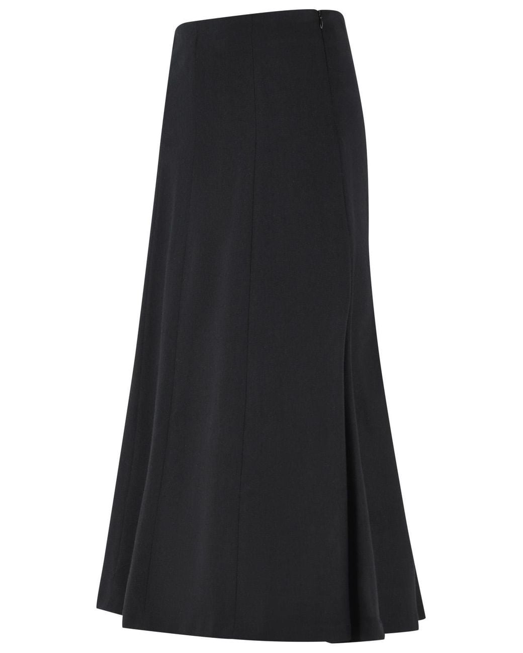 THE LATEST Black Erica Wool Blend Midi Skirt