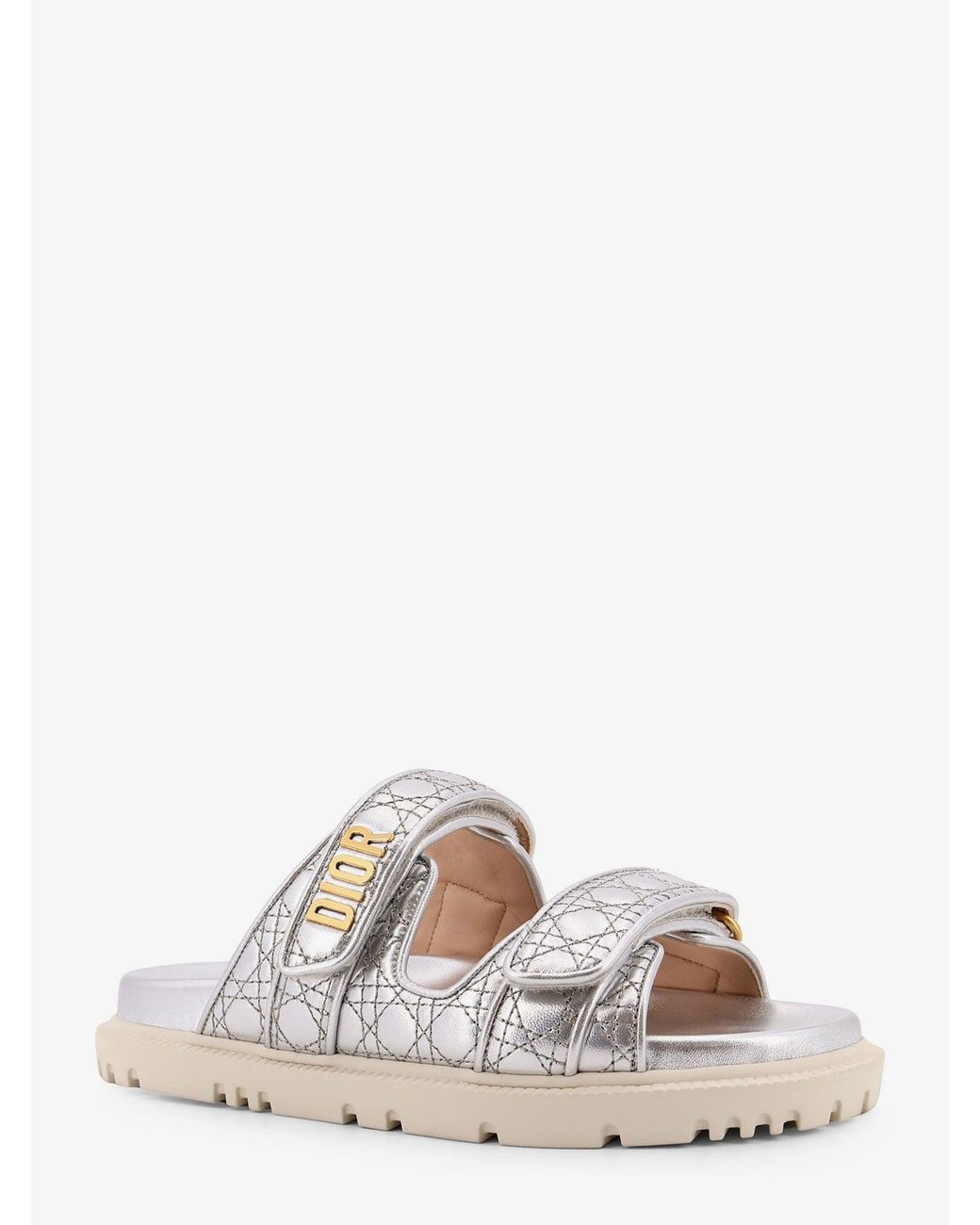 Dior White Dior Dioract Leather Sandals