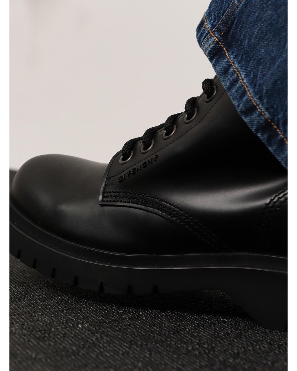 Givenchy Black Leather Ankle Boots for men