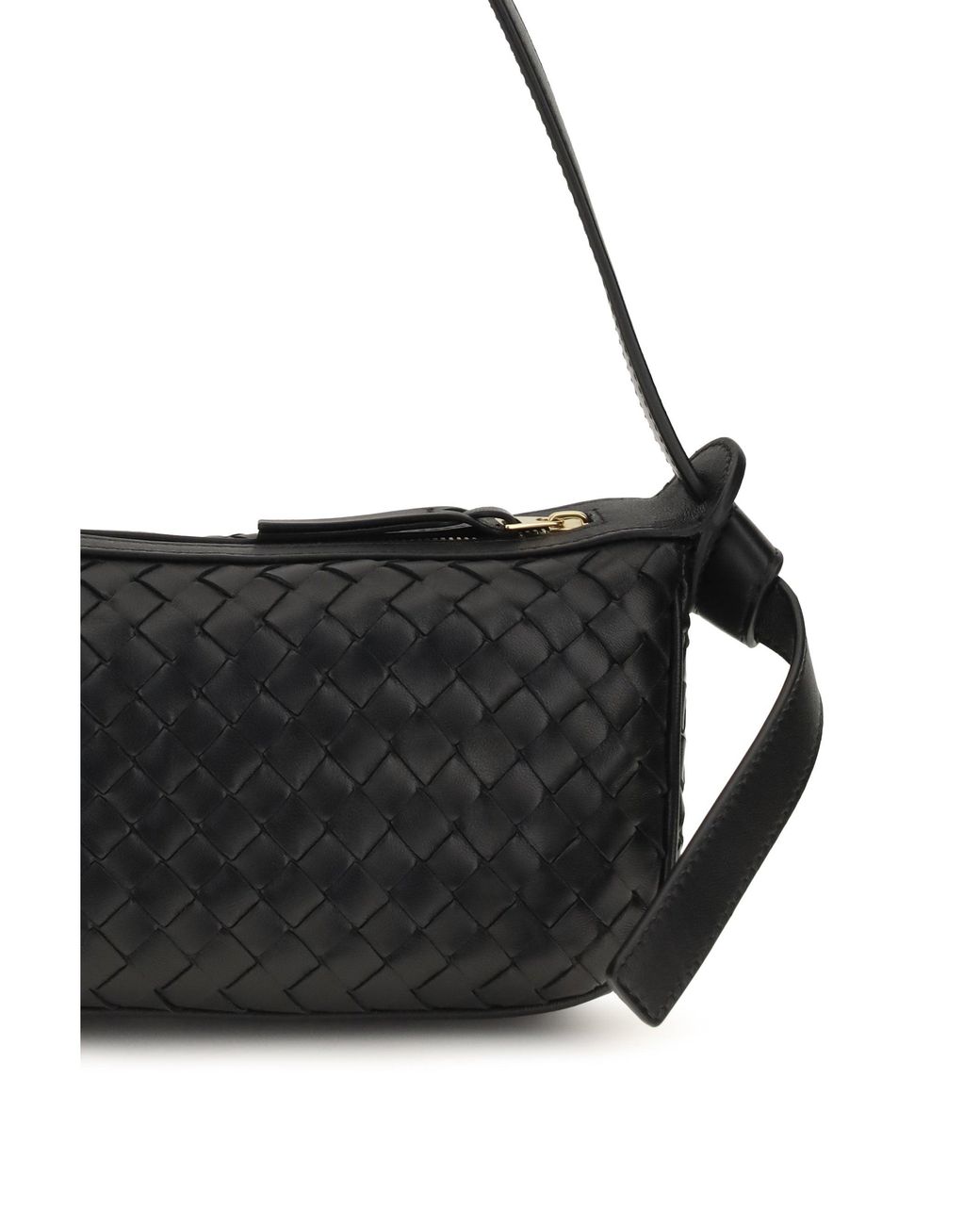 Bottega Veneta Black Intrecciato Leather Shoulder Bag