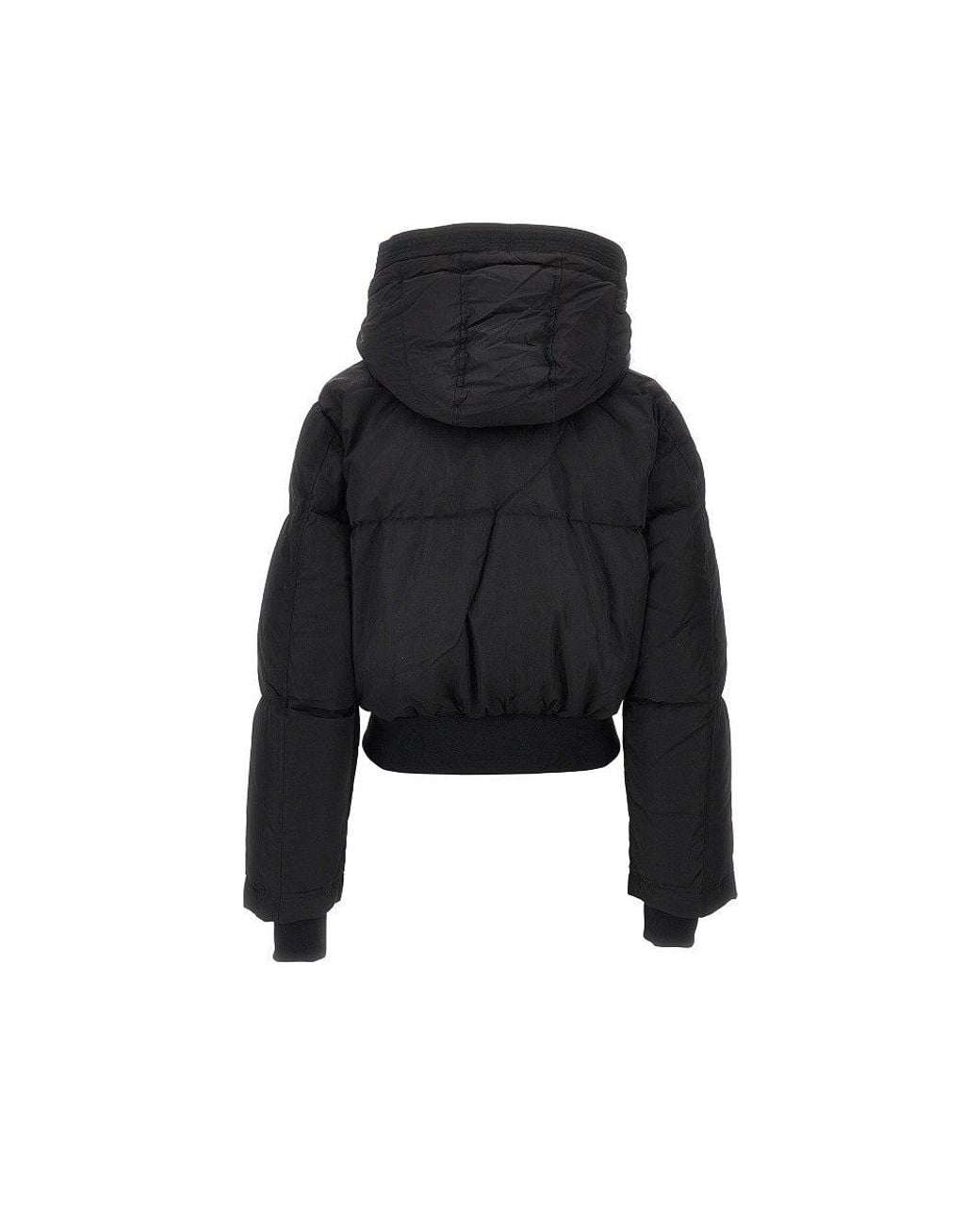 DIESEL Black Hooded Short Down Jacket