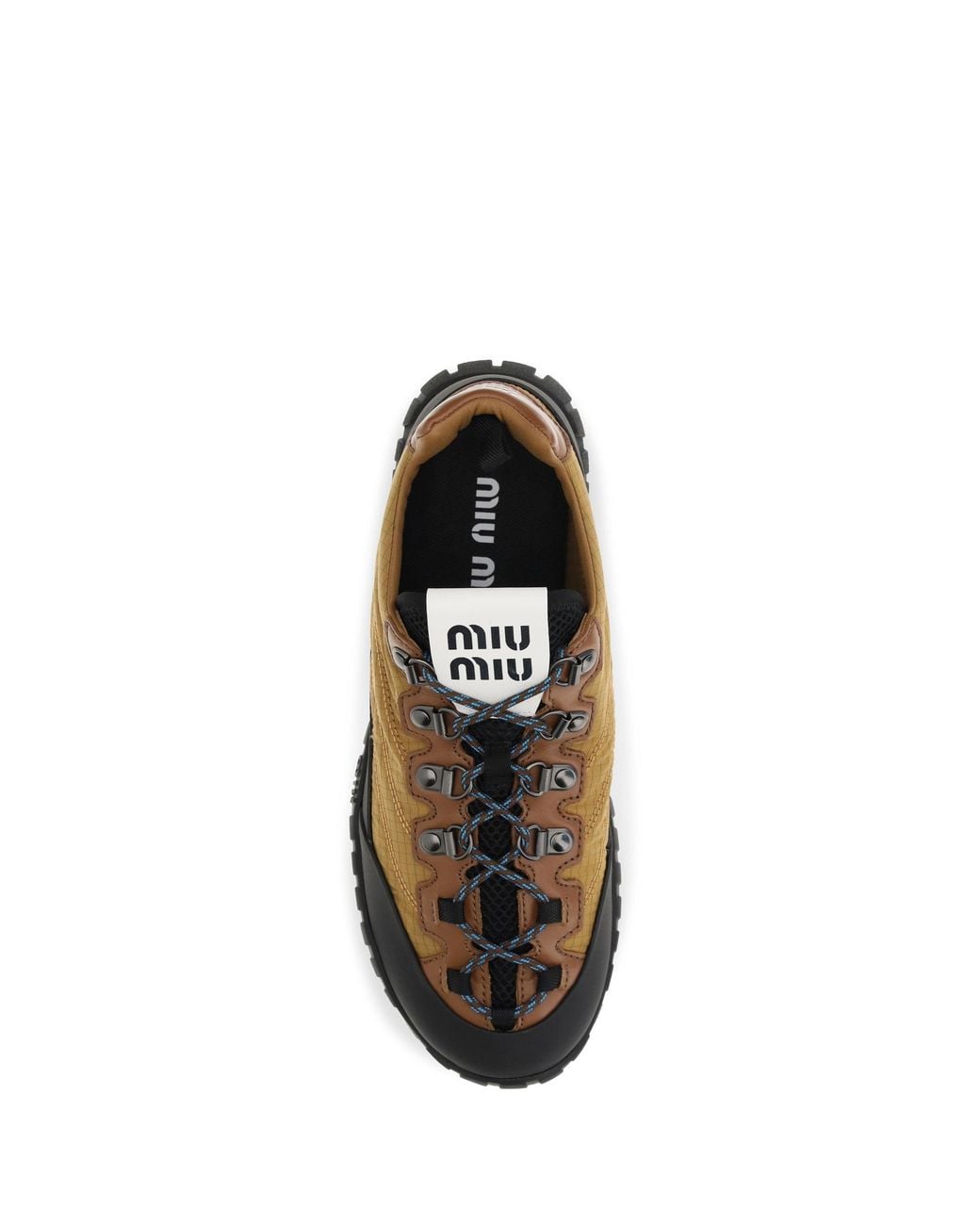 Miu Miu Yellow Ripstop Sneakers Senape