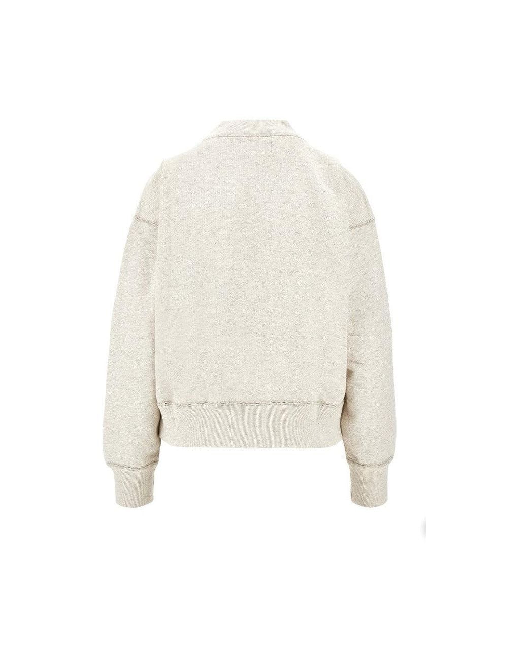 Isabel Marant White 'Moby' Sweatshirt With Flocked Logo