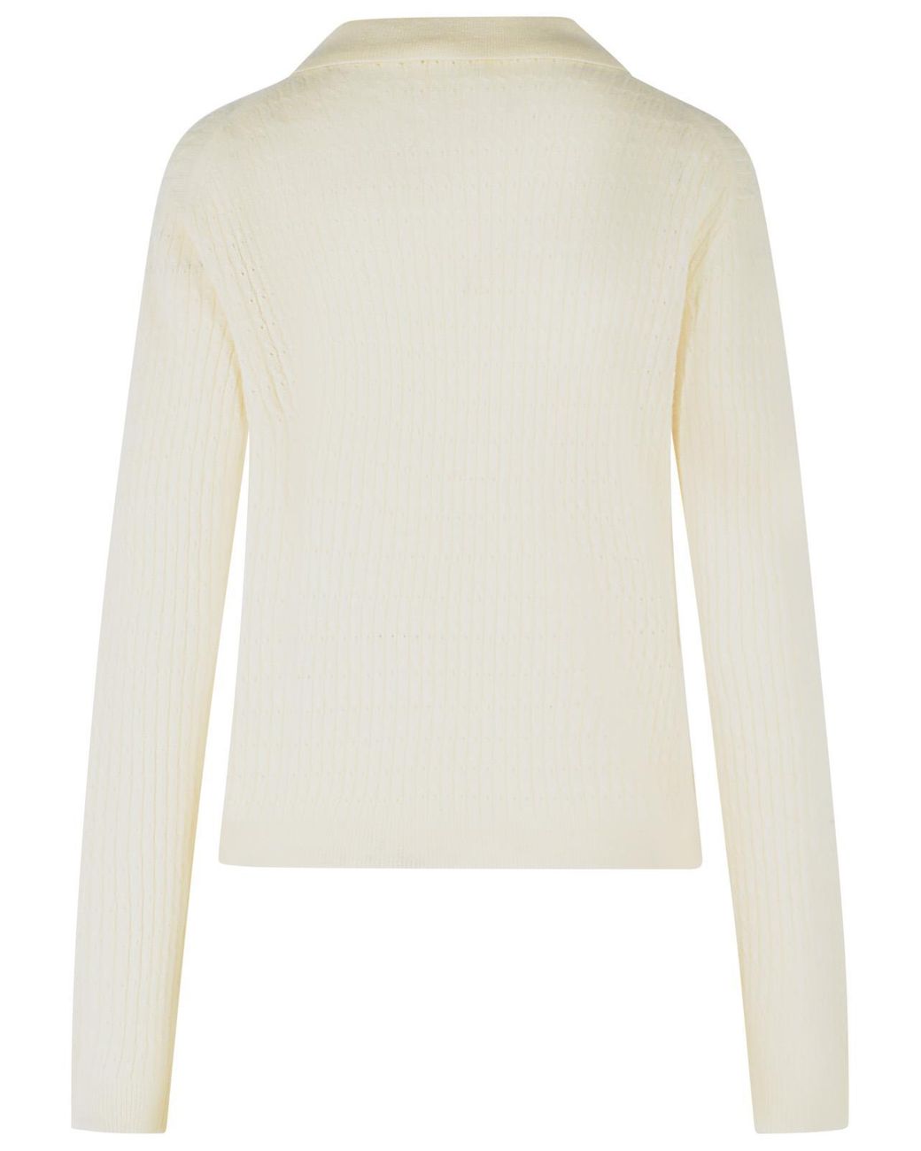 Closed White Ivory Wool Polo Shirt