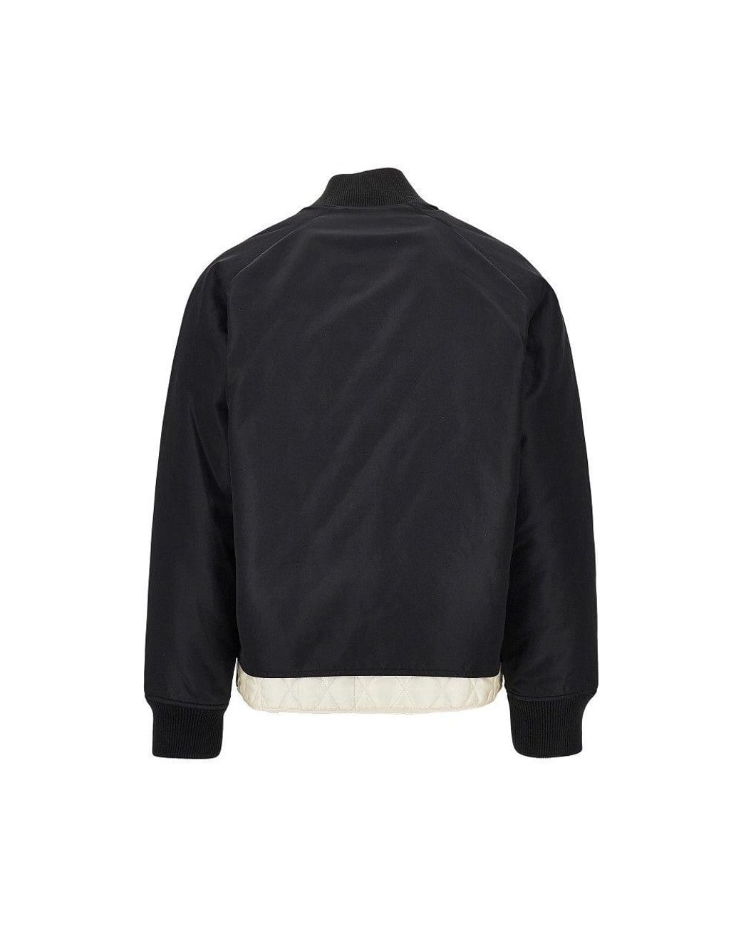 Emporio Armani Black Nylon Bomber Jacket With Logo Embroidery for men