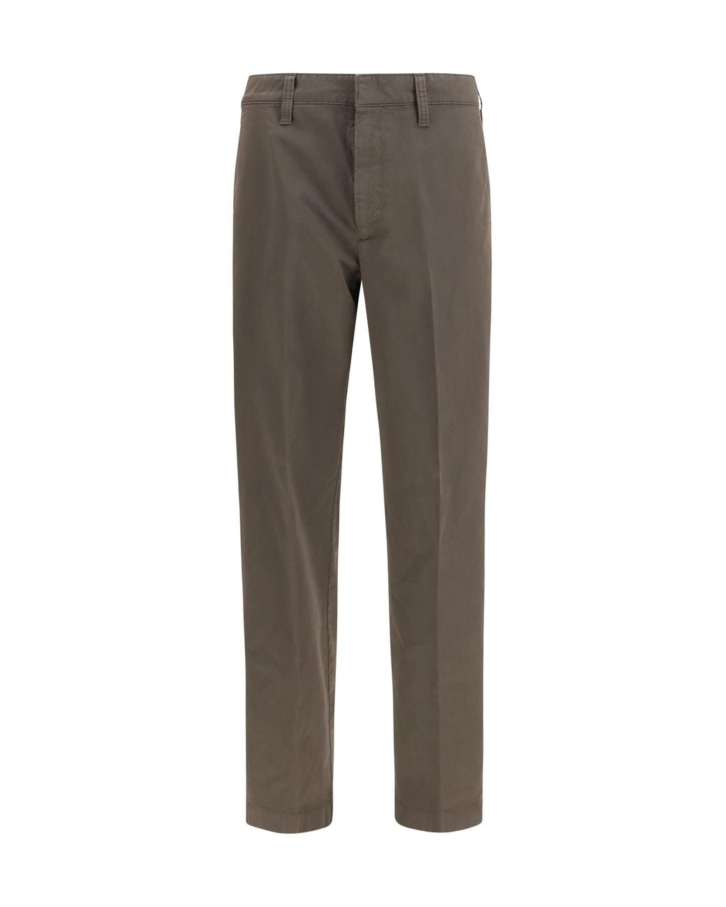 Prada Gray Garment Dyed Cotton Pants Palude for men