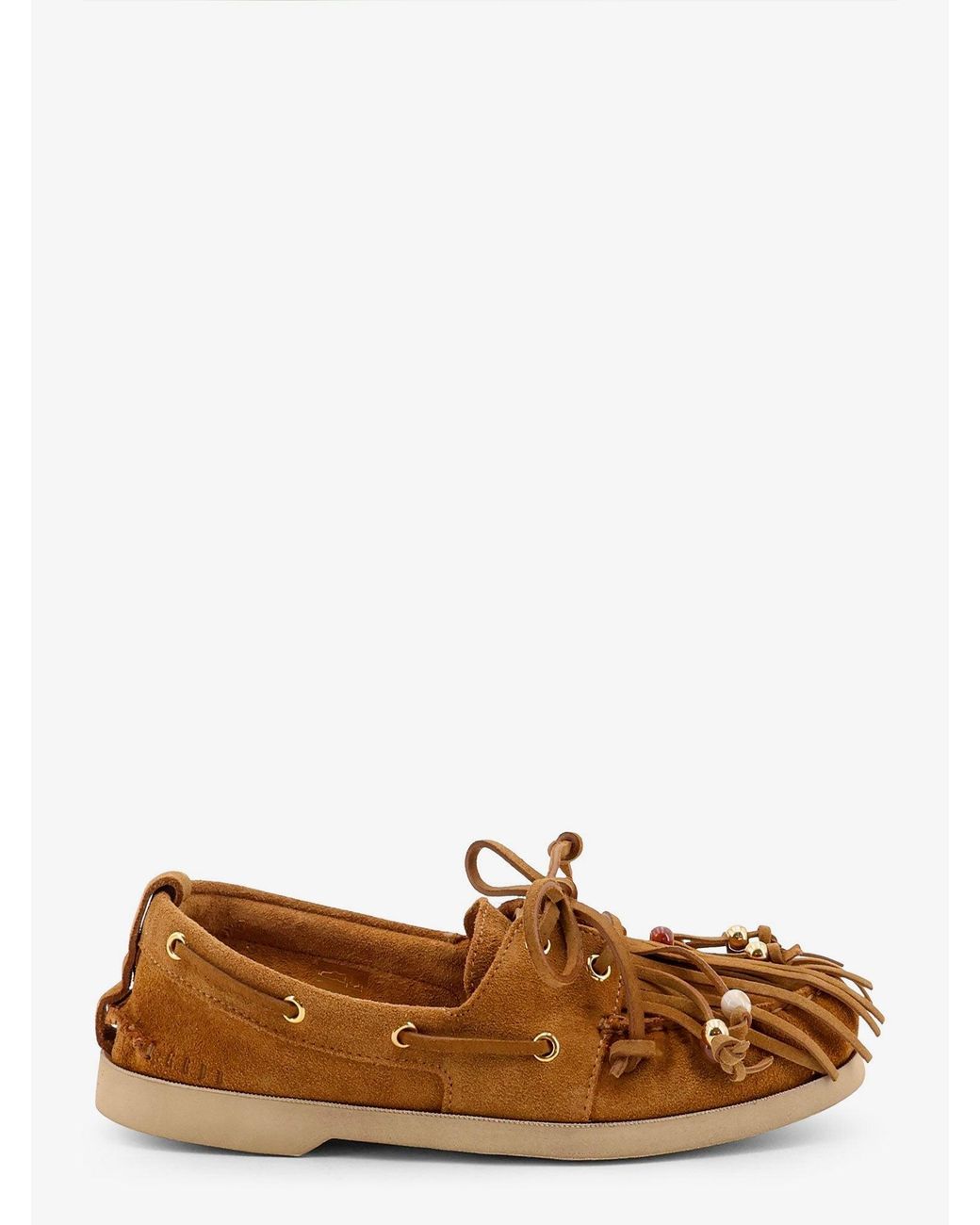 Golden Goose Deluxe Brand Brown Cruise Fringes Suede Loafers