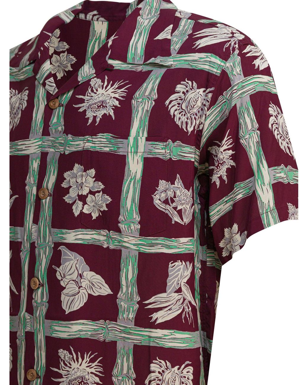 Sun Surf Red "Island Plants" Shirt for men