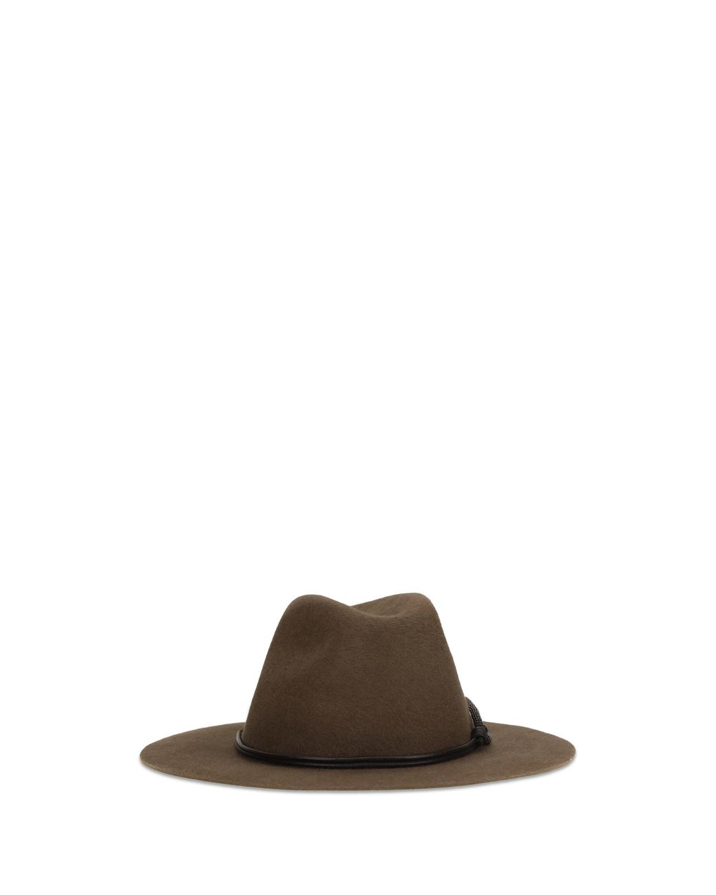 Brunello Cucinelli Brown Felt Fedora Hat Moka