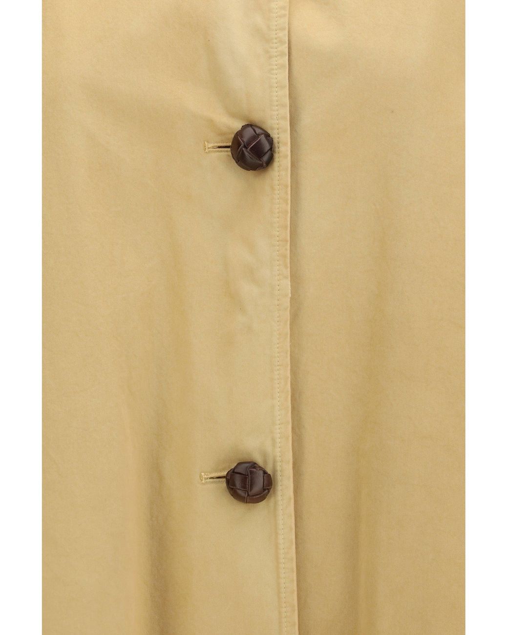 The Row Natural Ina Cotton Gabardine Coat Tobacco