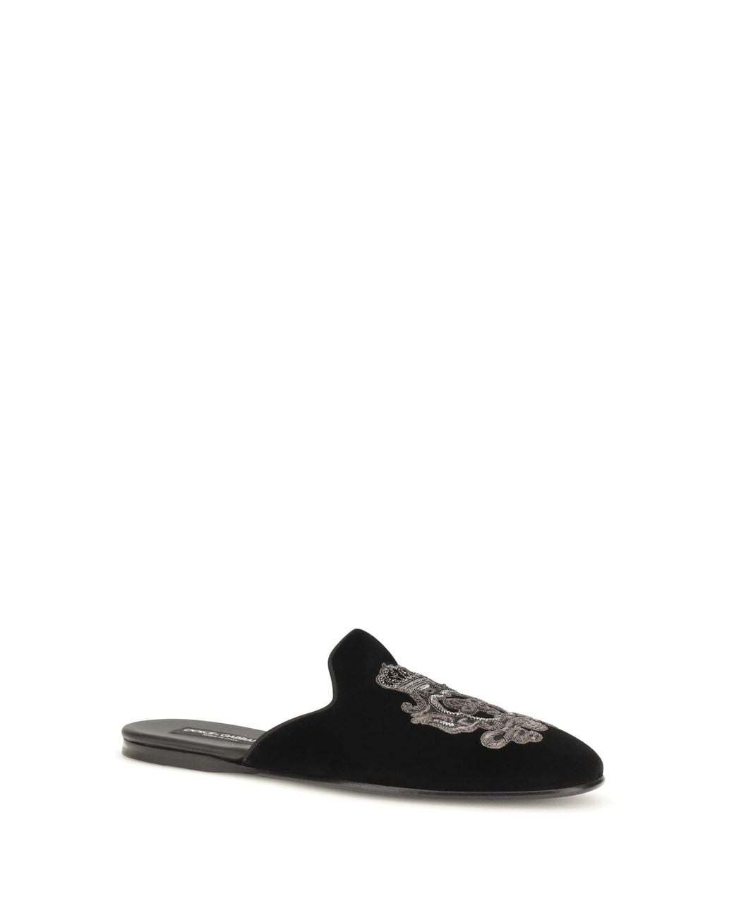 Dolce & Gabbana Black Dolce & Gabbana Velvet Slippers for men