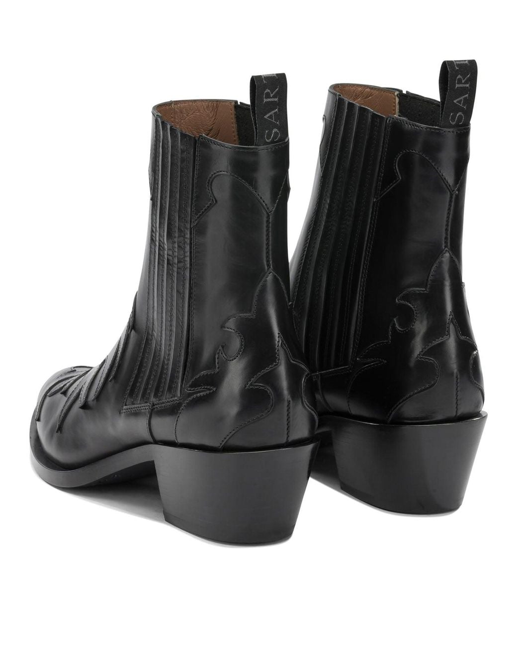 Sartore Black "Parma 45 Mm" Cowboy Ankle Boots