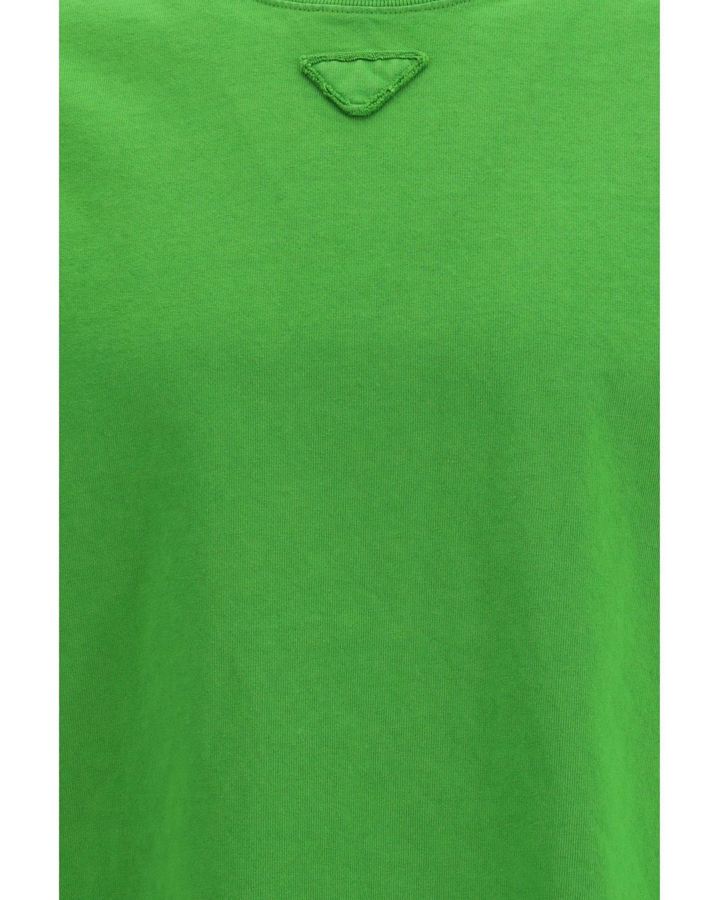 Prada Green Cotton T-Shirt for men