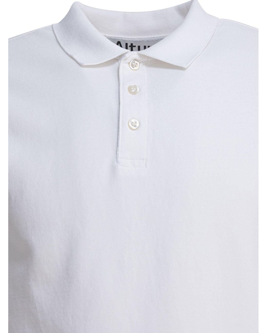 Altum White Cotton Polo Shirt for men