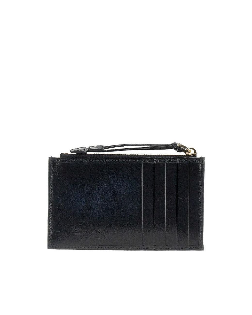 Prada Black Soft Lux Leather Cardholder Pouch