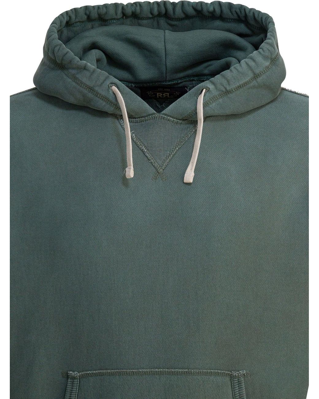 RRL Green "Collegiate" Hoodie for men