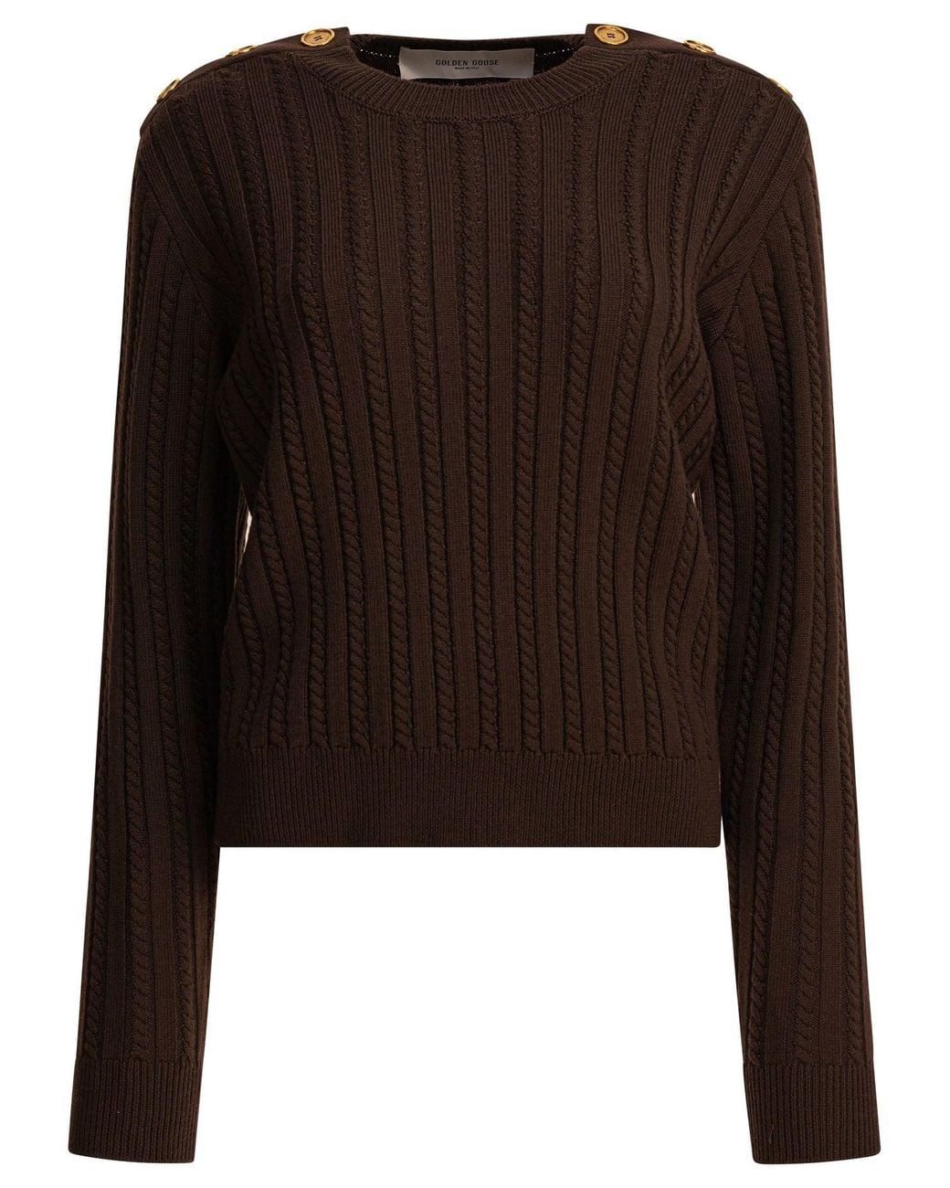 Golden Goose Deluxe Brand Brown Cable-Knit Sweater