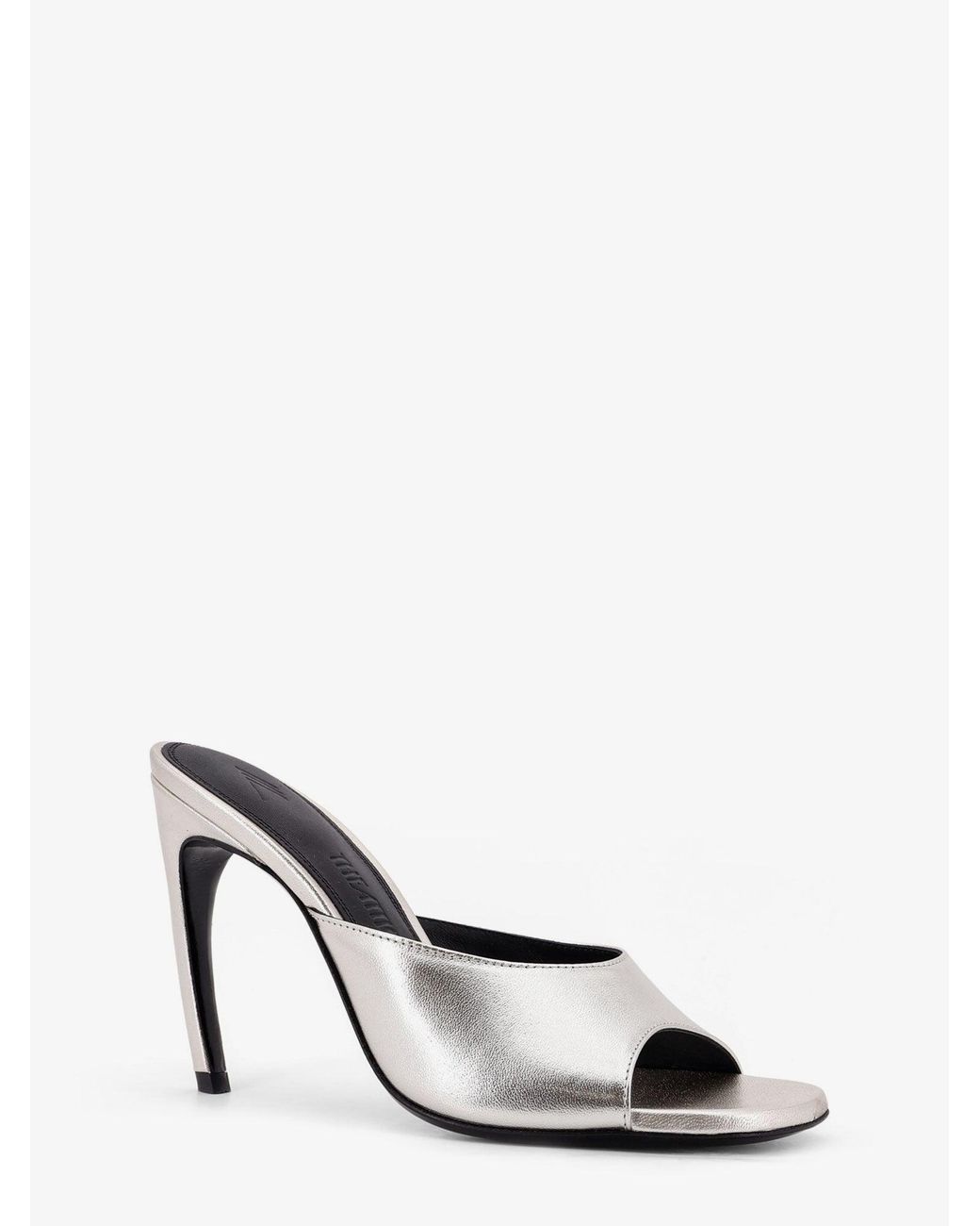 The Attico White Laminated Leather Betta Sandals