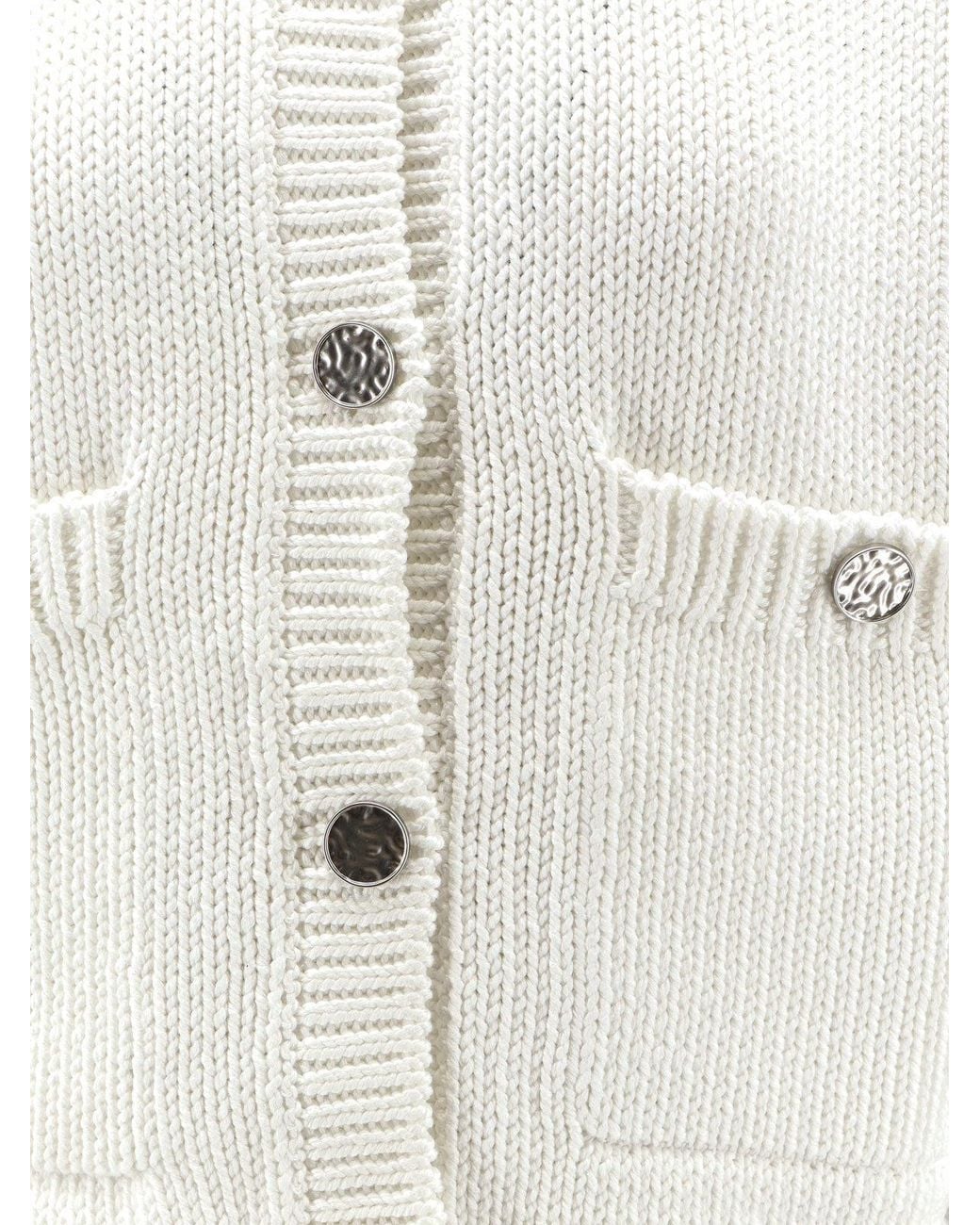 Totême White Organic Cotton Cardigan