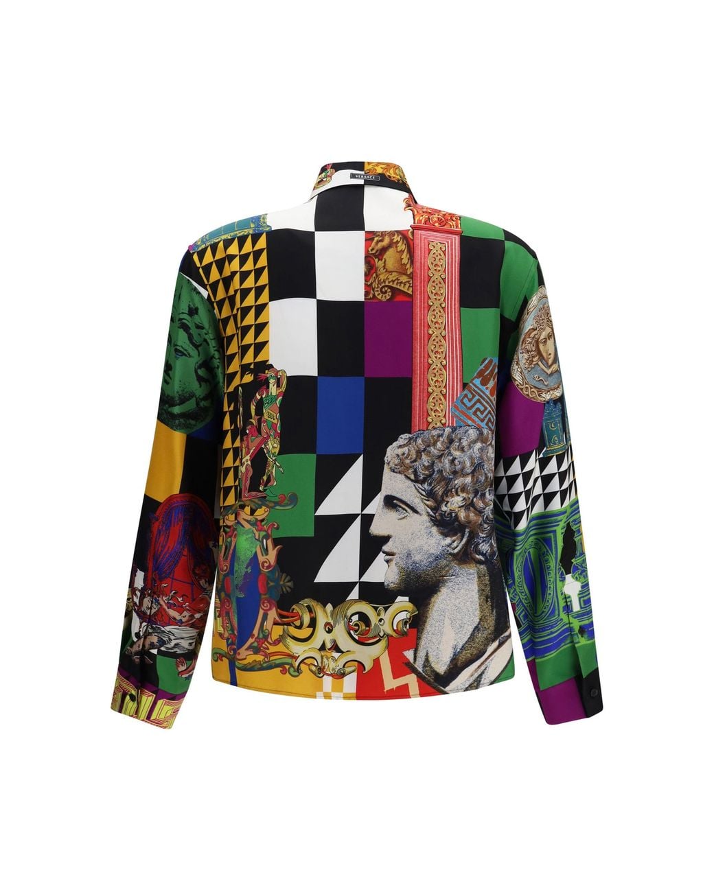 Versace Multicolor Silk Twill Shirt With Medusa Print for men