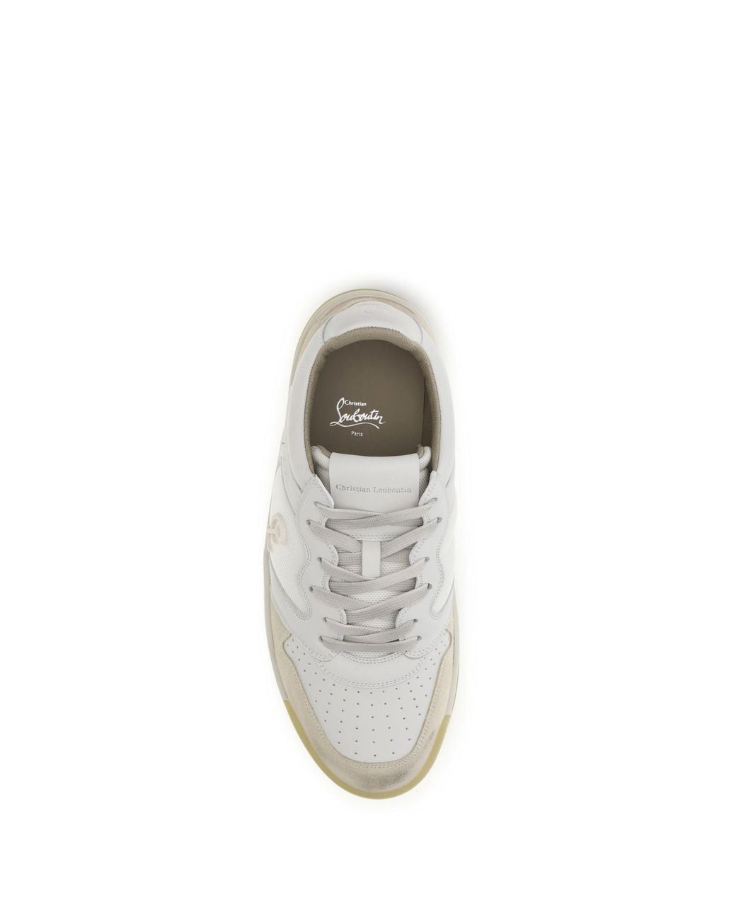 Christian Louboutin White Bsktball 1 Retro Sneakers Egg Shell for men
