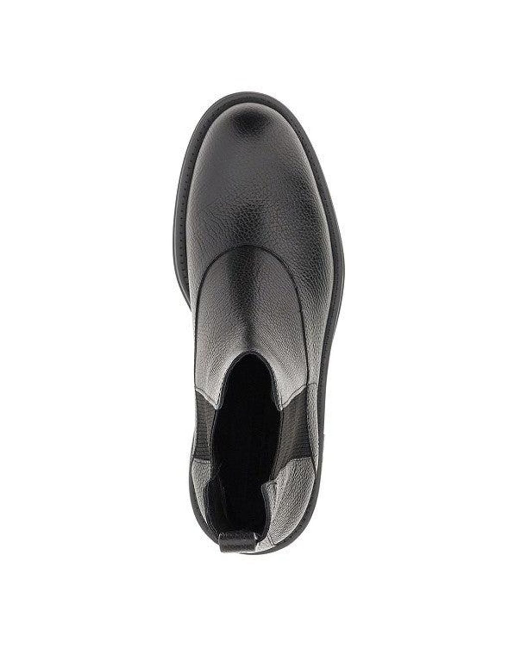 Emporio Armani Black Grained Leather Chelsea Boots for men