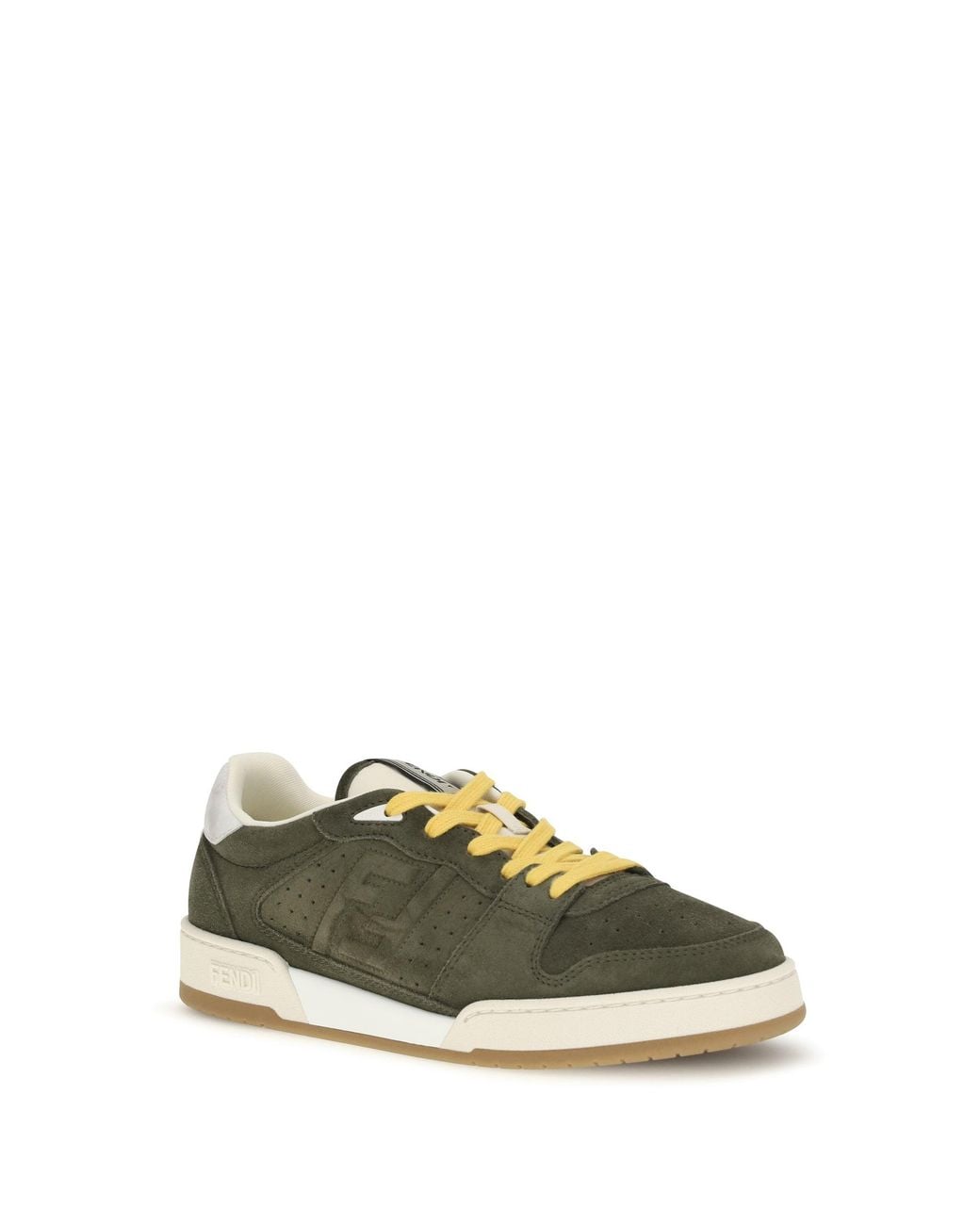Fendi Green Match Suede Sneakers Muschio for men