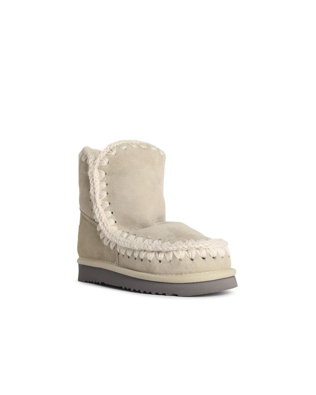 Mou Natural Eskimo 18 Glitter Logo Vanilla Suede Ankle Boots